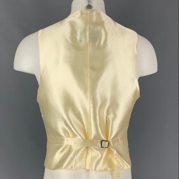 FAVOURBROOK Size 38 Beige Embroidery Linen Buttoned Vest - Picture 3 of 5